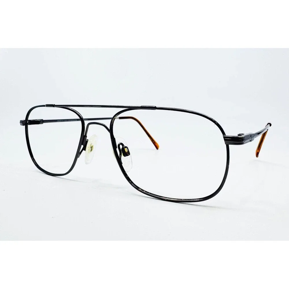 Marchon Autoflex 39 Eyeglasses Mens Dark Grey Flexon Aviator Frames 55-18-145